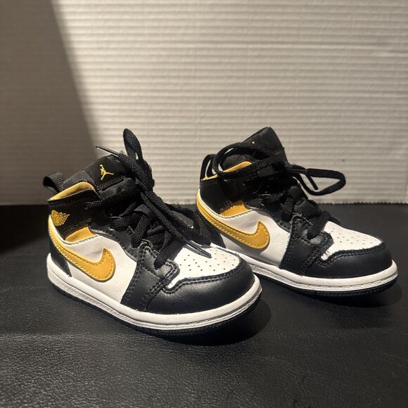 Air Jordan 1 Mid TD 'Black Gold' Size 7C 640735-177 with box - Picture 2 of 11